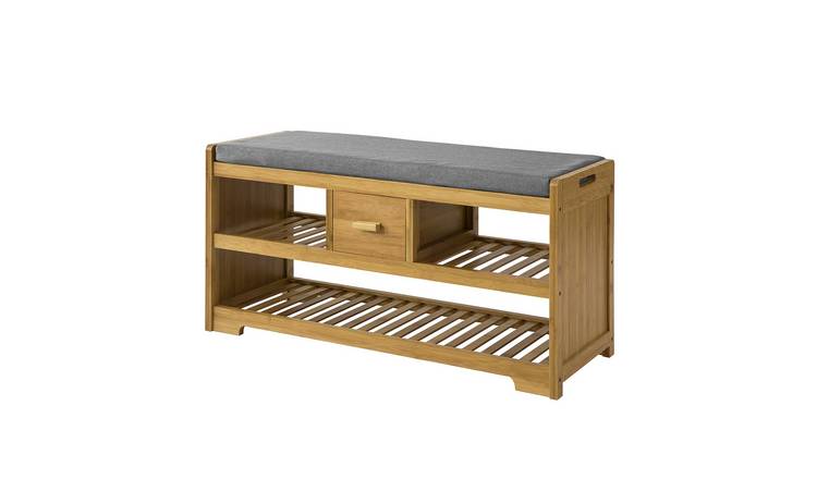 SoBuy 1 Drawer 2 Shelf Hallway Shoe Storage Bench - Bamboo