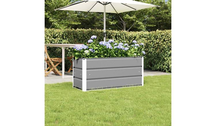 Walplus Steel Garden Planter - Light Grey - 100 x 40 x 45 cm