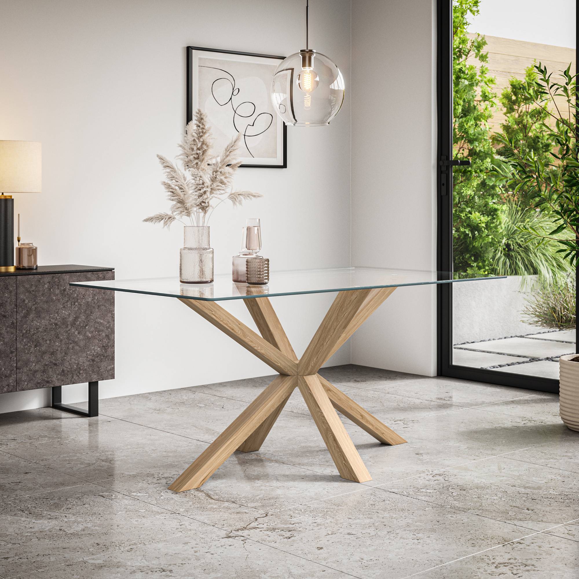 Furniture Online Etta Nova Glass Top Dining Table & 4 Mustard Chairs - Image 2