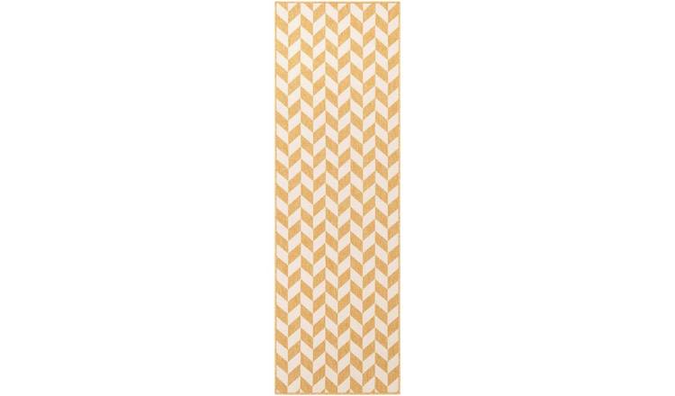 Ted Baker White and Yellow Terrick Runner Rug - 80 x 200cm