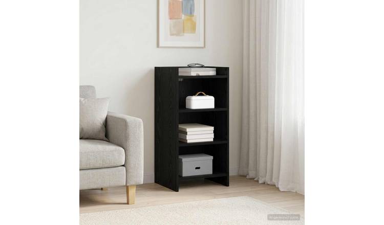 Walplus 3 Shelf Rectangular Sideboard - Black Oak - 40 x 36 x 80 cm