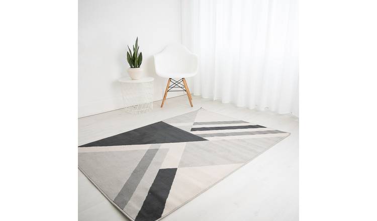DS Living Ravella Apex Patterned Rug - Beige & Anthracite - 150x80cm