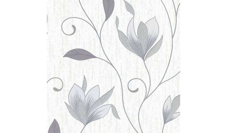 Envy Synergy Floral Textured Wallpaper - Dove Grey