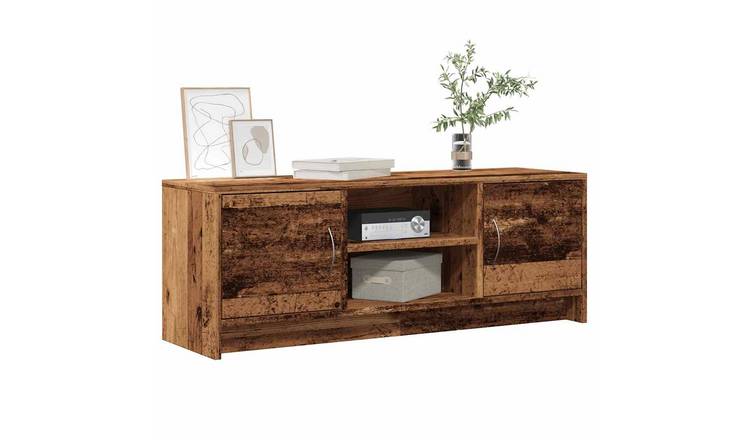 Walplus Engineered Wood TV Cabinet - Dark Wood - 102 x 30 x 37.5 cm