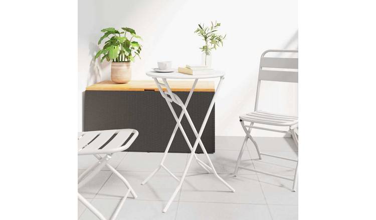 Walplus Metal Garden Table - White - 50 x 50 x 72 cm