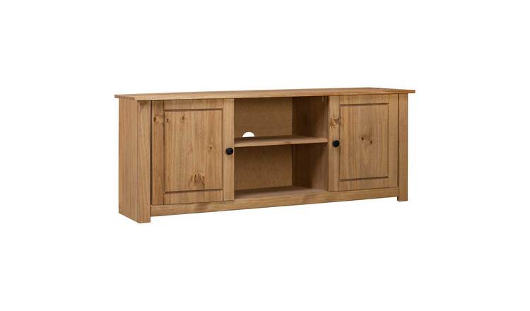 Walplus 2 Compartment TV Cabinet - Natural Wood - 120 x 40 x 50 cm
