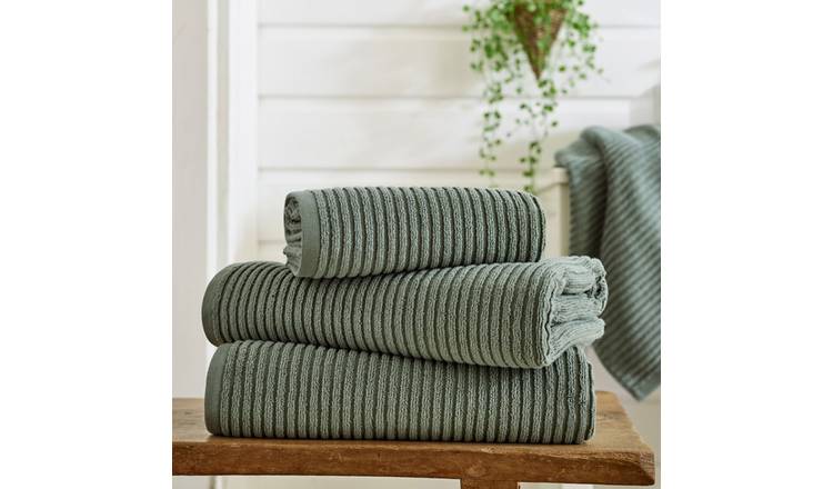 Deyongs Premium Zero Twist 100% Cotton Hand Towel Textured Sereno - Green