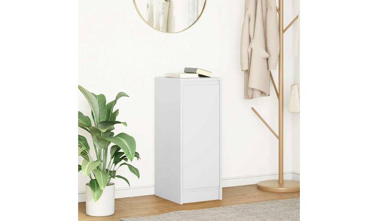 Walplus Engineered Wood 1 Door Sideboard - White - 29.5 x 34 x 76 cm