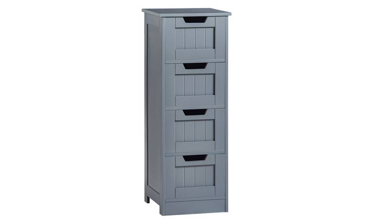 Bath Vida Priano 4 Drawer Freestanding Unit - Grey