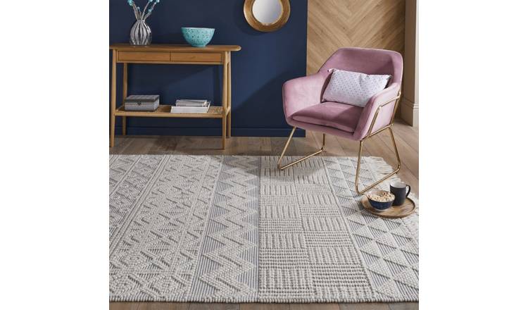 Mega Flooring Grey Kilim Geometric Rug - 120 x 170cm