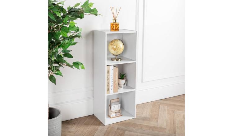 Home Treats Wooden 3 Tier Cube Bookshelf - White