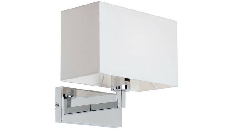Loops Direct Steel and Fabric Wall Light - Chrome and White