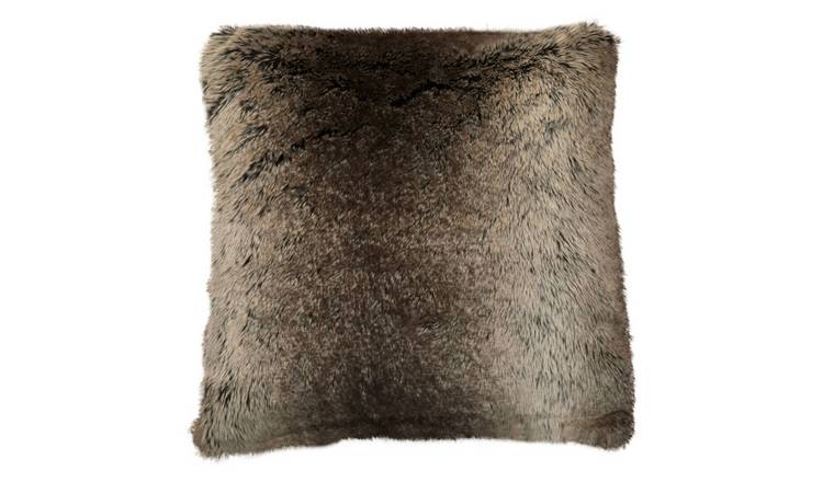 Orsina Bosie Lamina Ombré Faux Fur Square Cushion – Mocha