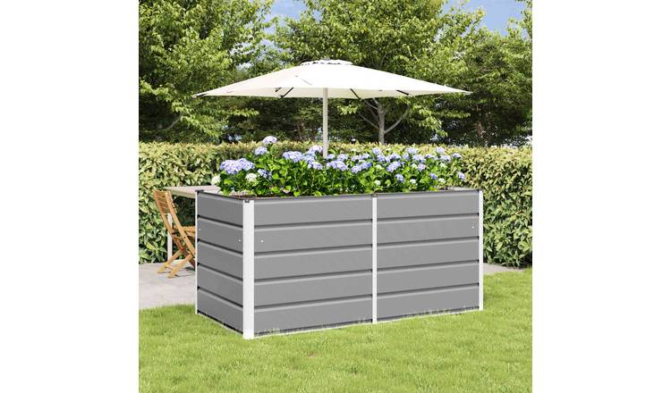 Walplus Steel Garden Planter - Light Grey - 160 x 80 x 75 cm