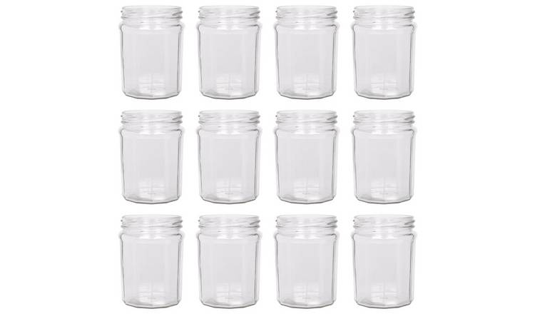 Argon Tableware Glass Jam Jars - Pack of 12