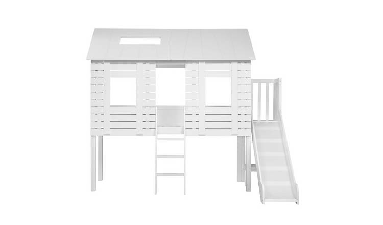 Noa & Nani Christopher Treehouse Midsleeper Bed With Slide - White