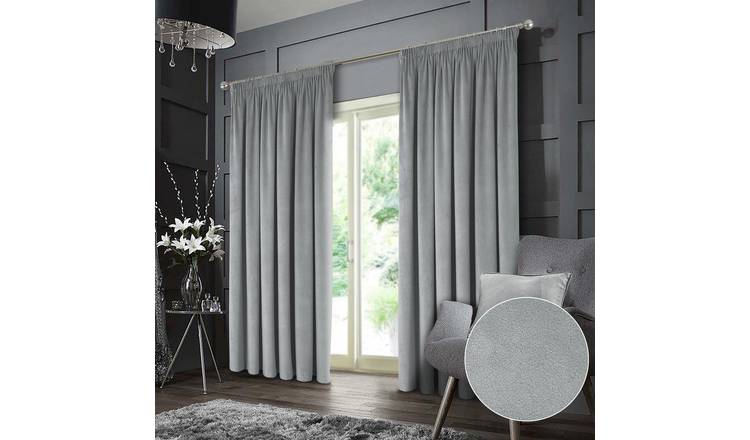 Luxury Living Montreal Taped Top Curtains 165cm x 137cm - Grey