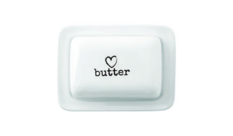 Orsina Charm Ceramic Butter Dish – White
