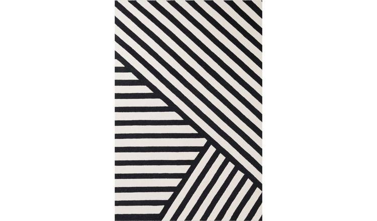 Ted Baker Black and White Noir Geometric Rug - 120 x 180cm