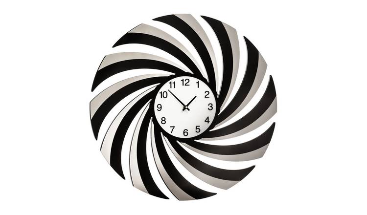 Orsina Vole 60cm Dia Mirrored Wall Clock - Black