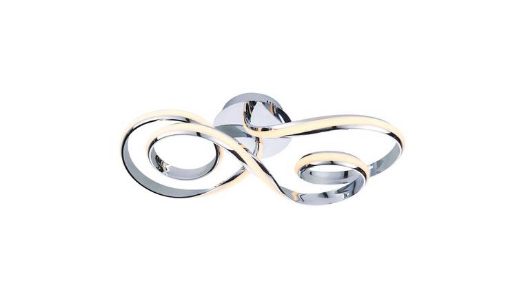 Loops Direct 36W LED Semi Flush Ceiling Light - Chrome