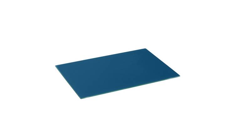 Harbour Housewares Rectangle Glass Chopping Board - 40 x 30cm - Hague Blue