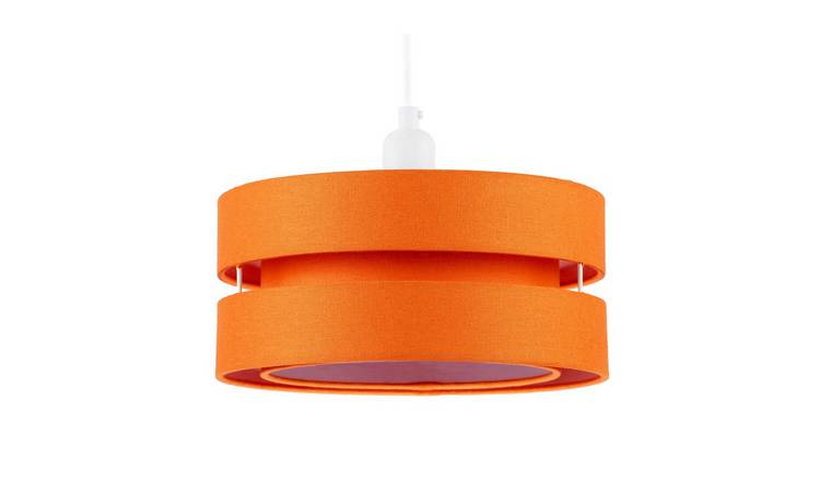 Happy Homewares Orange Linen Fabric Triple Tier Pendant Shade - 26cm