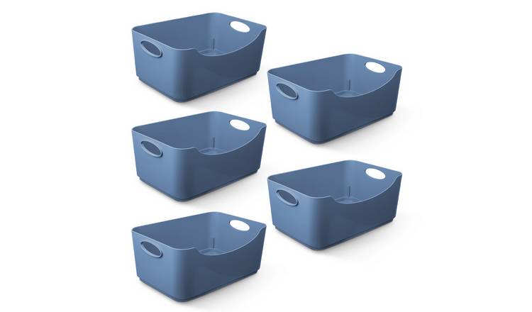 Keplin Studio Plastic Storage Baskets - 5 Pack - Blue