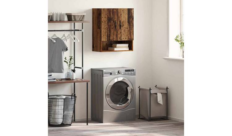 Walplus 2 Door Wood Wall Cabinet Wall-Mounted - Old Wood - 60 x 31 x 70 cm