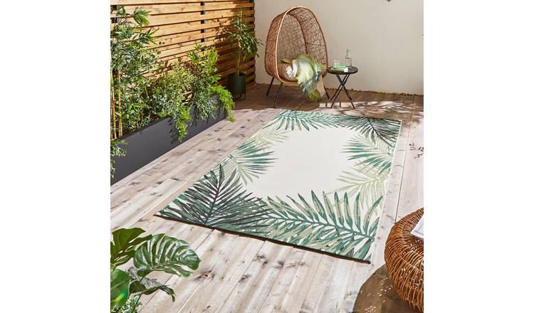 Mega Flooring Green Modern Nature Print Rug - 120 x 170cm