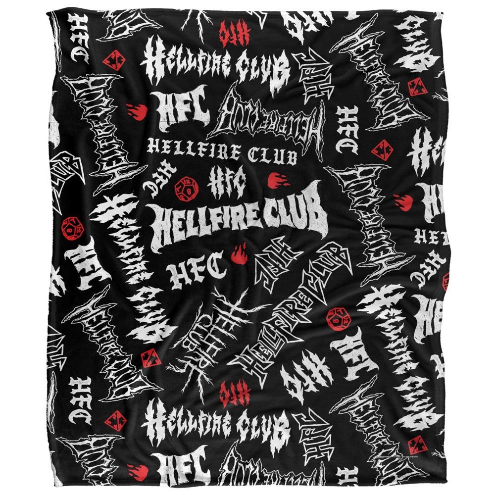 Stranger Things 5 Hellfire Club Silky Logo Soft Touch Blanket - 152cm x 127cm - Image 1