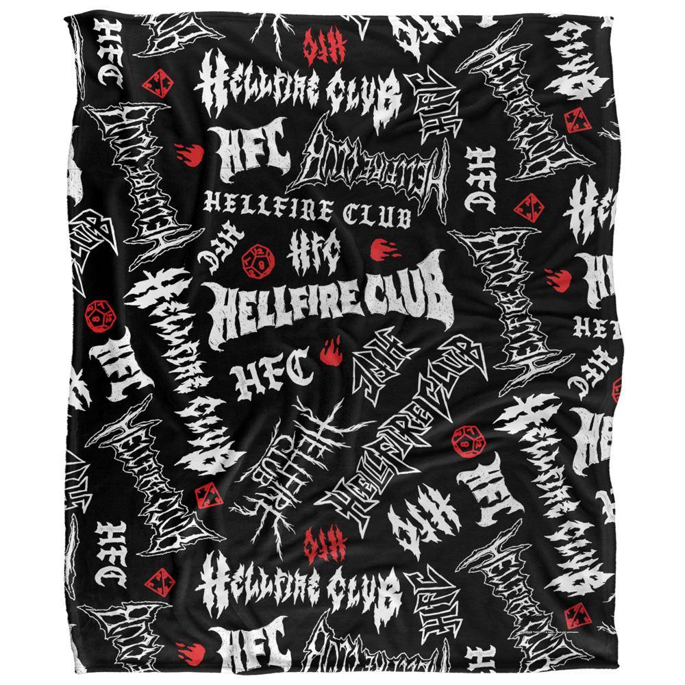 Stranger Things 5 Hellfire Club Silky Logo Soft Touch Blanket - 152cm x 127cm - Image 1
