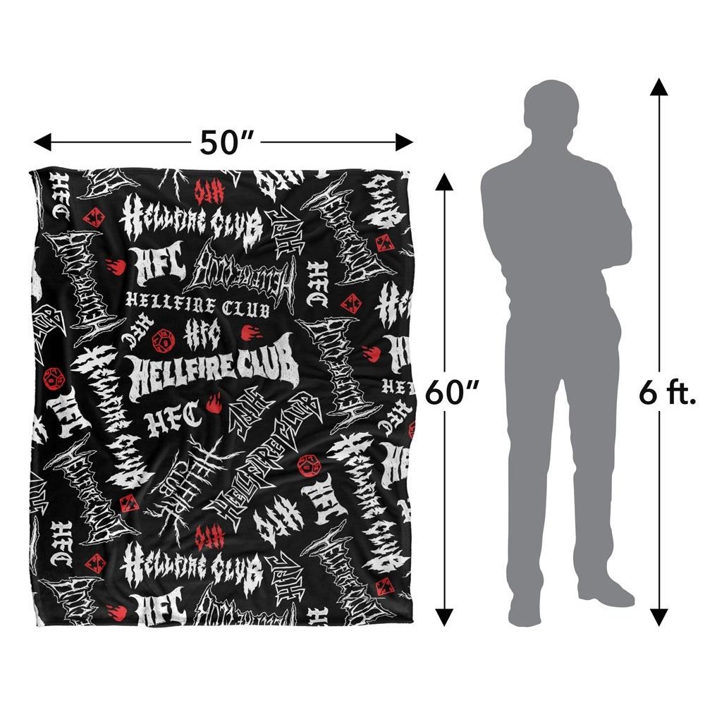 Stranger Things 5 Hellfire Club Silky Logo Soft Touch Blanket - 152cm x 127cm - Image 4