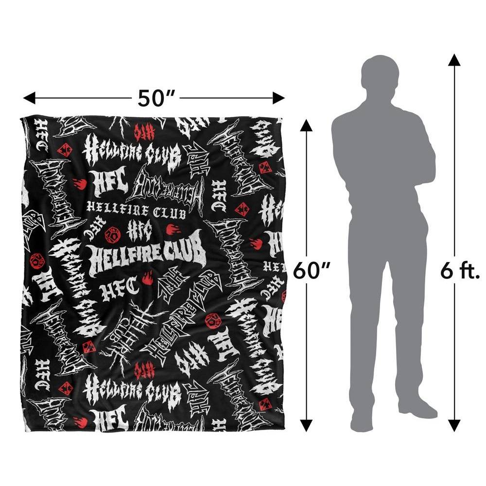 Stranger Things 5 Hellfire Club Silky Logo Soft Touch Blanket - 152cm x 127cm - Image 4