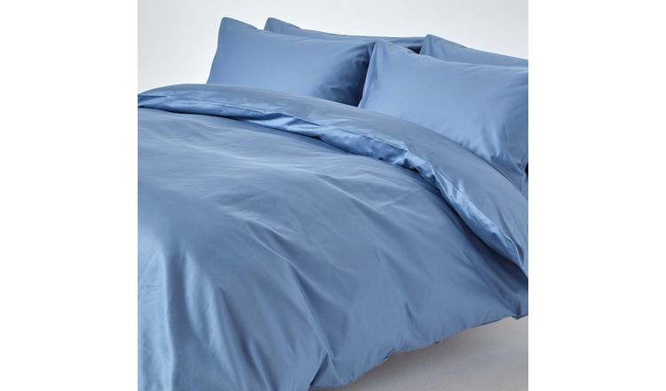 Homescapes Egyptian Cotton Pale Blue Sateen Bedding Set - Single