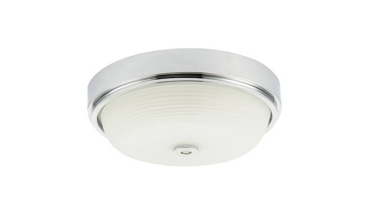 Happy Homewares Sensor IP44 in Chrome with Multi Bathroom Ceiling Light - 32cm