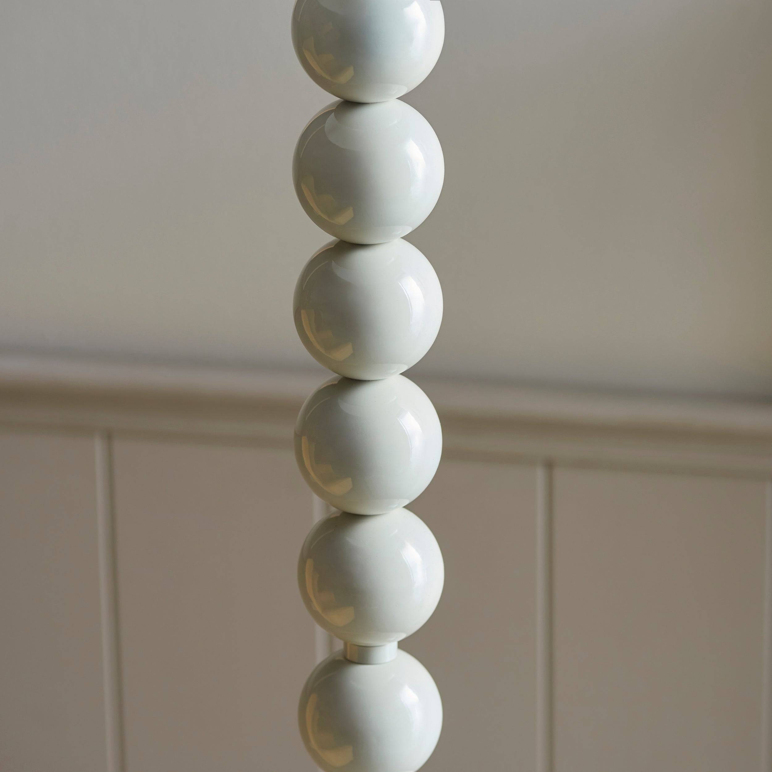 Loops Direct 28cm Steel Floor Lamp - Gloss Almond White - Image 2