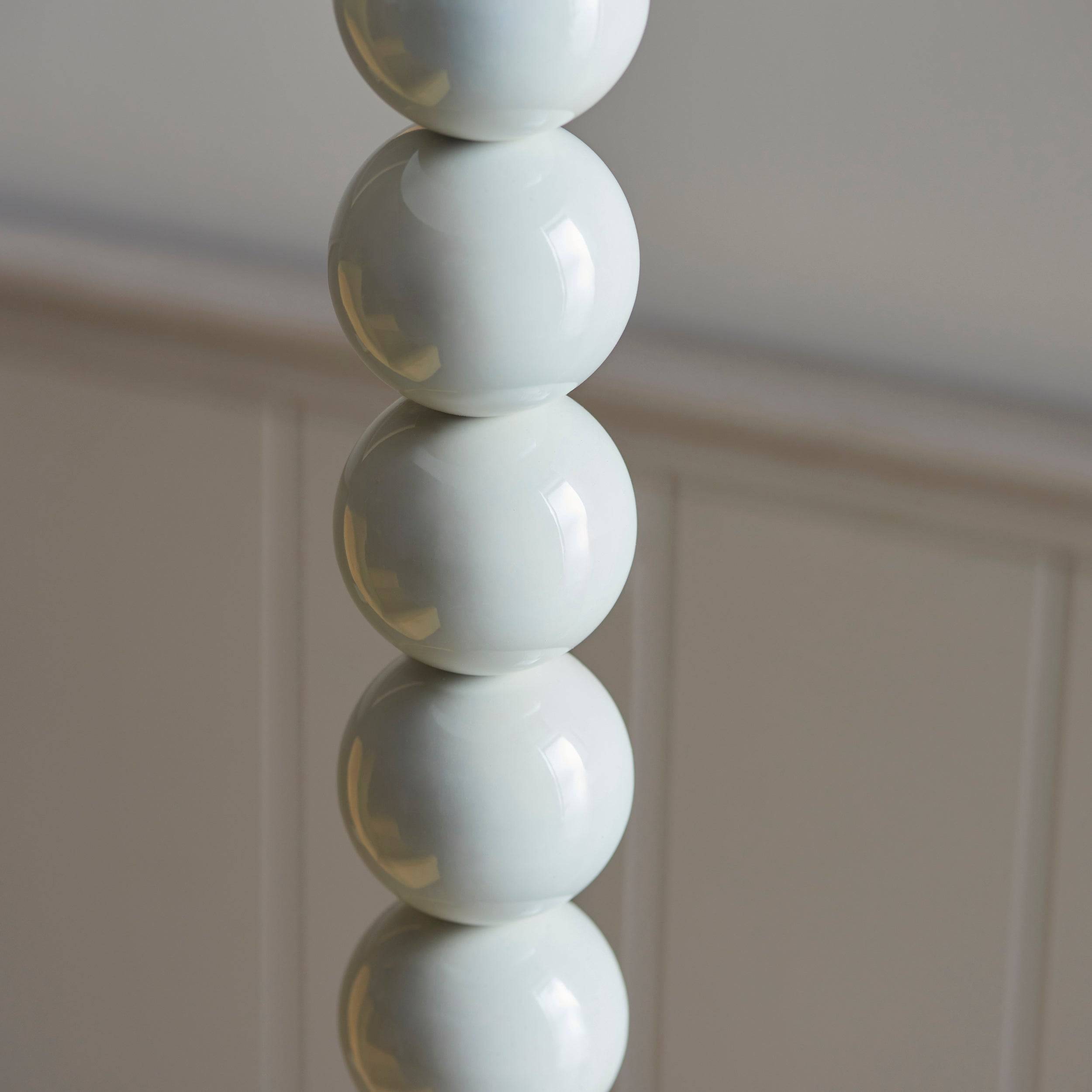 Loops Direct 28cm Steel Floor Lamp - Gloss Almond White - Image 5