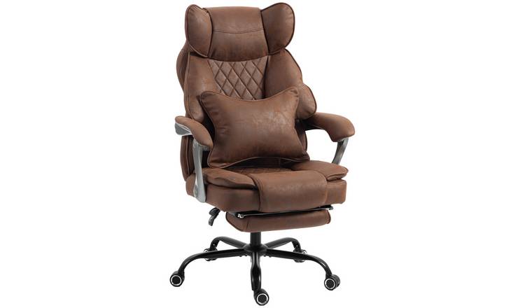 HOMCOM 180kg Big and Tall Leathaire Desk Chair - Brown