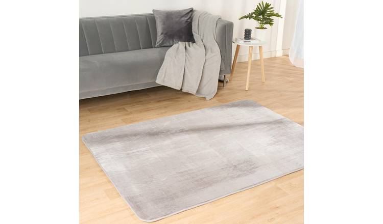 OHS Filled Micro Plush Rug - 160 x 230cm - Silver