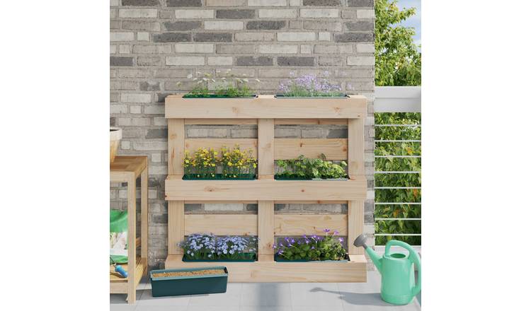 Walplus Pack of 12 Polypropylene Flower Box - Green - 36 x 13.5 x 9.5 cm