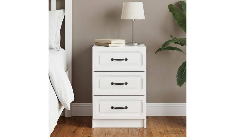 Walplus 1 Drawer Bedside Table - High Gloss White - 43 x 41 x 63.5 cm