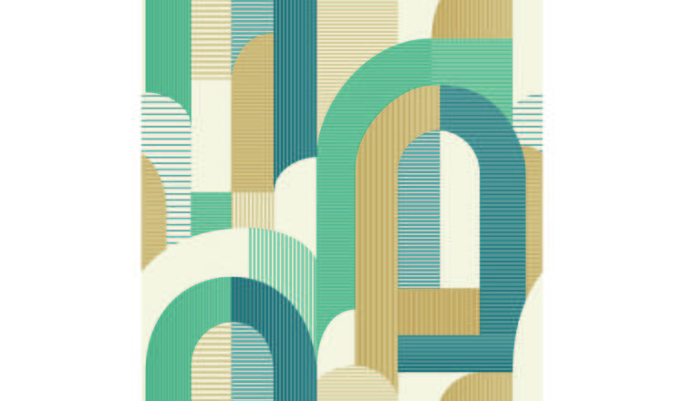 Grandeco Geometric Arc Textured Wallpaper - Blue