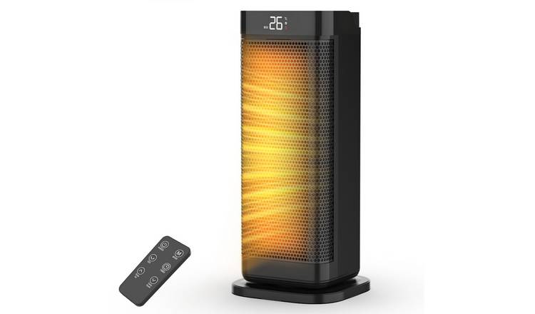 Air Pro 17in Portable Electric Space Heater with LED Display & 12H Timer - Black