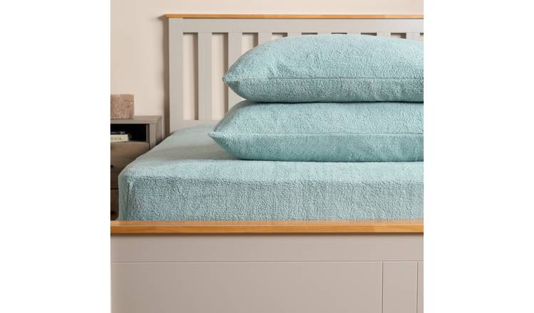 OHS Teddy Fleece Thermal Fitted Bed Sheet Duck Egg - Super King