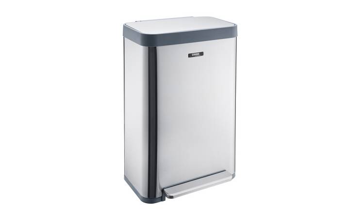 Cooks Professional XL Pedal Recycling or Waste Bin 65L - Silver