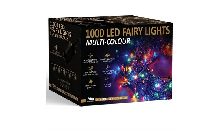 NETTA 1000 LED 50m Christmas Fairy String Lights - Warm White