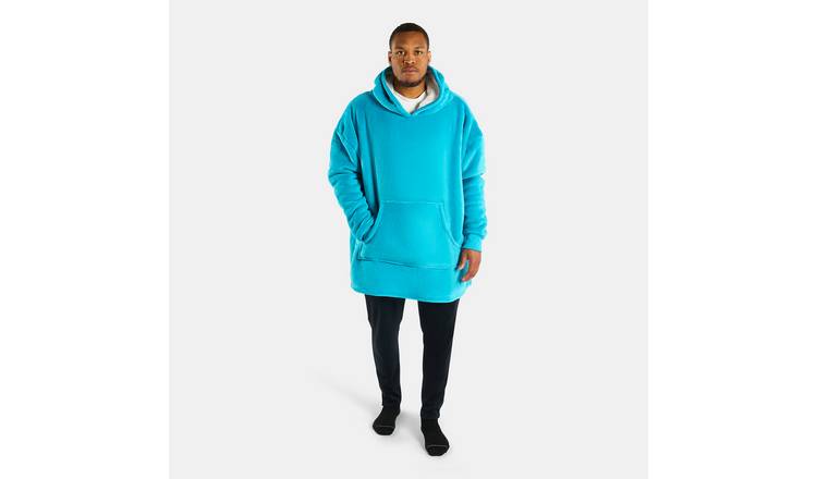OHS Coral Fleece Hoodie Blanket - One Size - Sea Blue