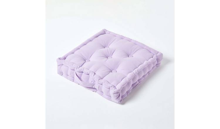 Homescapes Cotton Floor Cushion - 40 x 40 cm - Mauve
