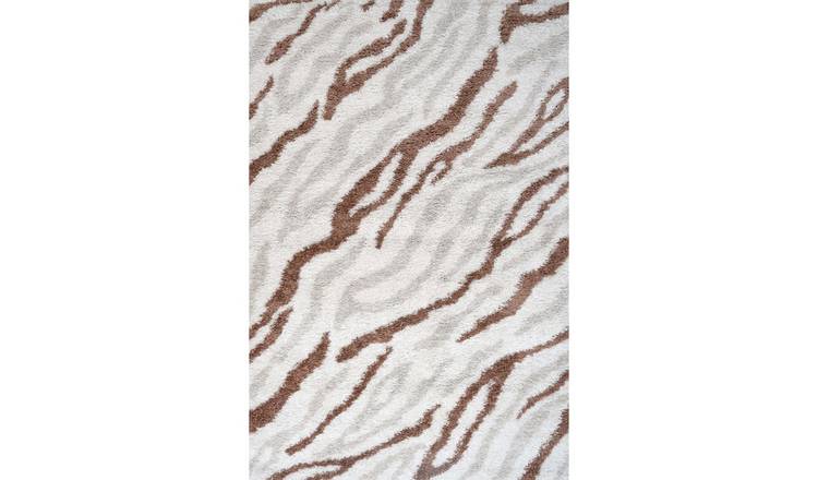 The Rugs Terracotta Moodi Abstract Shaggy Rug - 80 x 150cm